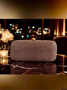 SONDRA ROBERTS metal evening clutch bag